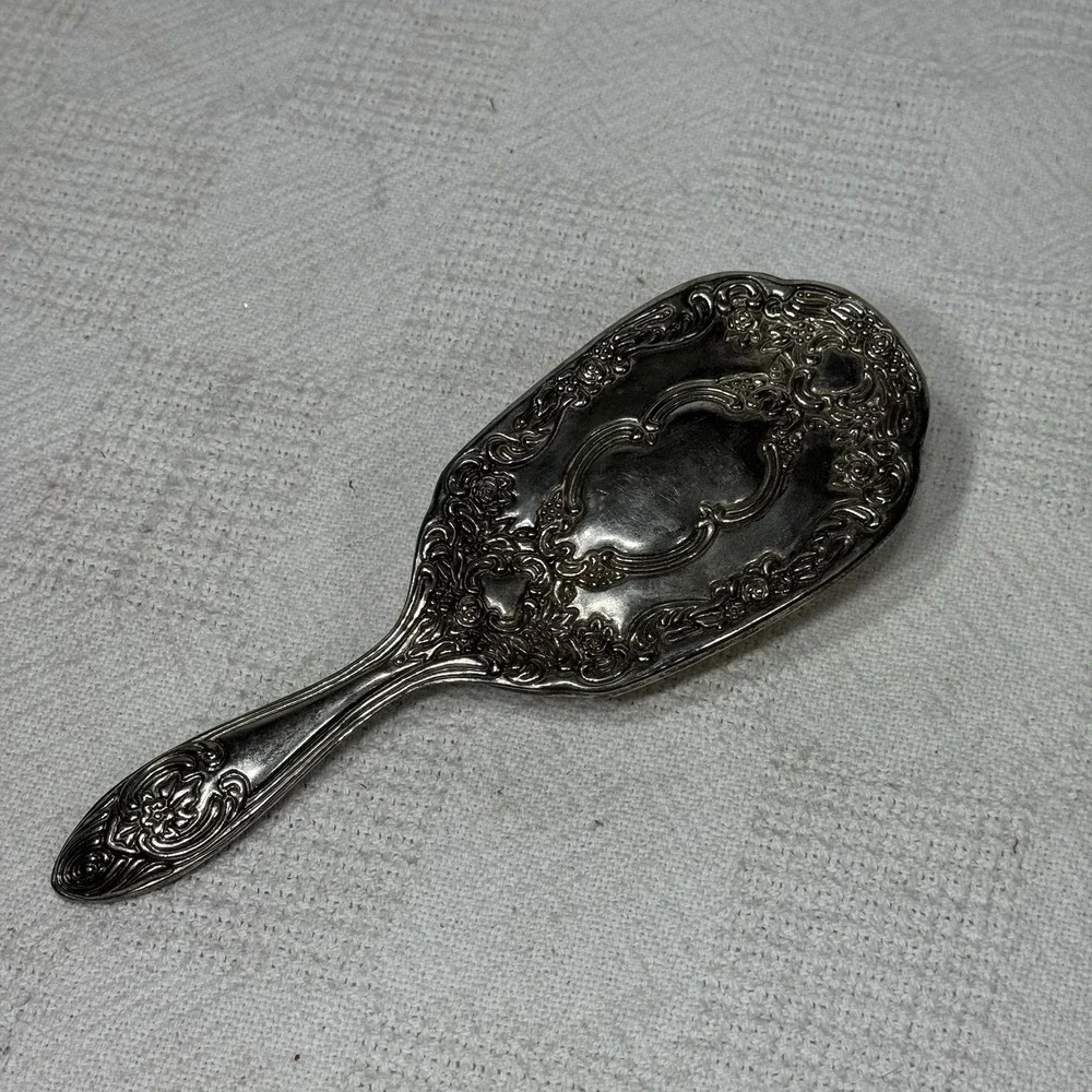 VTG 1970s Silver Plated Antique Vanity Brush Metal